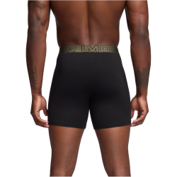 3er Pack UNDER ARMOUR Performance Cotton Solid 6" Boxershorts Herren 968 - black w/marine od S