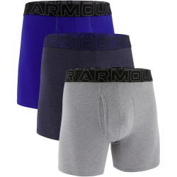 3er Pack UNDER ARMOUR Performance Cotton Solid 6" Boxershorts Herren 413 - midnight navy XXL