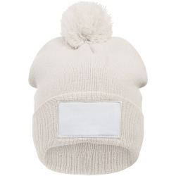 CLIQUE Bryan Patch Strickmütze Herren 91 - stone