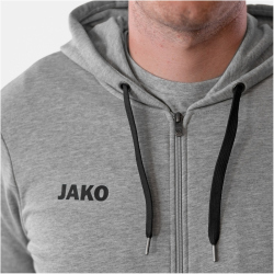 JAKO Base Kapuzenjacke hellgrau meliert 3XL