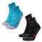 2er Pack UYN Free Laufsocken Damen black/red-turquoise/coral 35-36