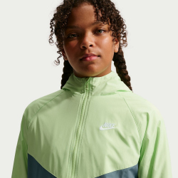 NIKE Sportswear Windrunner Kapuzenjacke Kinder 360 - lt liquid lime/mineral slate/white L (147-158 cm)