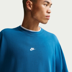 NIKE Sportswear Club French Terry Oversize Sweatshirt Herren 476 - court blue/white S