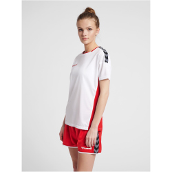 hummel Authentic Polyester kurzarm Trikot Damen white/true red XL