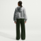 NIKE Sportswear Phoenix Fleece Oversize Cropped Henley Hoodie Damen 063 - dk grey heather/base grey/sail S