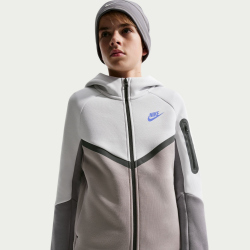NIKE Sportswear Tech Fleece Kapuzenjacke Jungen 025 - photon dust/college grey/sapphire S (128-137 cm)