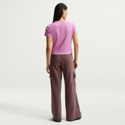 NIKE Sportswear Rib T-Shirt Damen 503 - lt magenta/white S