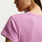 NIKE Sportswear Rib T-Shirt Damen 503 - lt magenta/white S