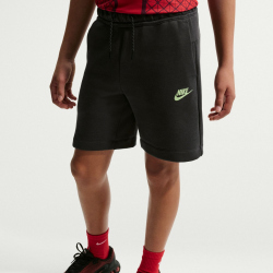 NIKE Sportswear Tech Fleece Shorts Jungen 060 - anthracite/lt liquid lime S (128-137 cm)