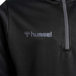 hummel Authentic 1/2-Zip Sweatshirt Kinder black/asphalt 140