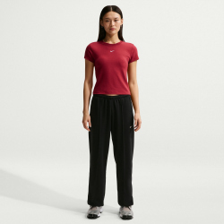 NIKE Sportswear Chill Knit Mod-Cropped T-Shirt Damen 613 - team crimson/white XL