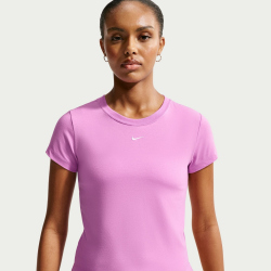 NIKE Sportswear Chill Knit Mod-Cropped T-Shirt Damen 504 - lt magenta/white XS
