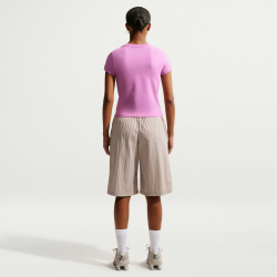 NIKE Sportswear Chill Knit Mod-Cropped T-Shirt Damen 504 - lt magenta/white XL