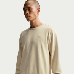 NIKE Club French Terry Sweatshirt Herren 229 - lt khaki/white XS