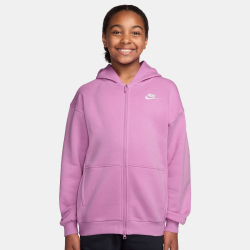 NIKE Sportswear Club Fleece Oversized Kapuzenjacke Kinder 503 - lt magenta/white XL (158-170 cm)