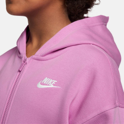 NIKE Sportswear Club Fleece Oversized Kapuzenjacke Kinder 503 - lt magenta/white XL (158-170 cm)