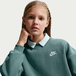 NIKE Sportswear Club Fleece Oversized Sweatshirt Kinder 382 - mineral slate/mineral slate/white S (128-137 cm)
