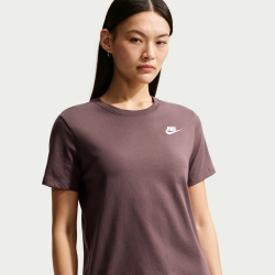 NIKE Sportswear Club Essentials T-Shirt Damen 502 - tattoo/white L