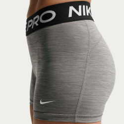 NIKE Pro Mid-Waist kurze Leggings Damen 084 - smoke grey/htr/black/white M