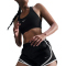 NIKE Tempo Dri-FIT Mid-Waist 3" Laufshorts Damen 010 - black/black/white/reflective silv M