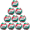 10er Ballpaket molten Volleyball Trainingsball Weiß/Grün/Rot V5M1500 Gr. 5