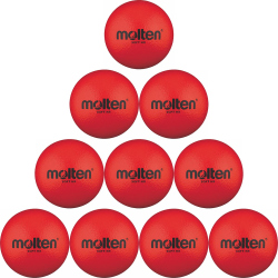 10er Ballpaket molten Schaumstoffball Volleyball rot