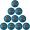 10er Ballpaket erima Pure Grip Heavy Handball petrol/fiery coral 2