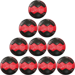 10er Ballpaket Kempa Buteo Handball rot/schwarz 3