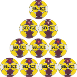 10er Ballpaket SELECT Solera Handball gelb lila weiß 3