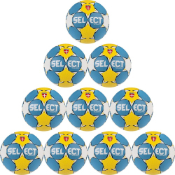 10er Ballpaket SELECT Solera Handball blau gelb weiß 3