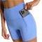 adidas 3-Streifen Studio All Me Booty kurze Leggings Damen HZ0869 - blue fusion XXS/5"