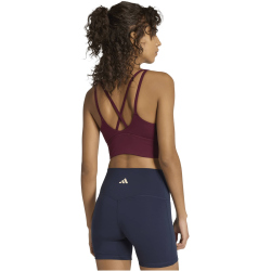 adidas 3-Streifen Studio All Me Light Support Sport-BH Damen HZ0874 - maroon L