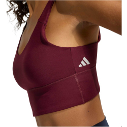 adidas 3-Streifen Studio All Me Light Support Sport-BH Damen HZ0874 - maroon L