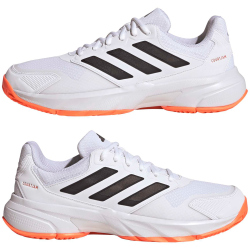 adidas Courtjam Control 3 Tennisschuhe Herren KJ3699 - cloud white/core black/lucid orange 42