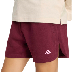 adidas 3-Streifen Studio Fleece Loose Sweatshorts Damen KV6604 - maroon XS