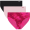 3er Pack UNDER ARMOUR Pure Stretch No-Show Print Bikini Briefs Damen 685 - prime pink XS