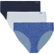3er Pack UNDER ARMOUR Pure Stretch No-Show Print Bikini Briefs Damen 477 - washed navy XS