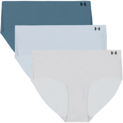 3er Pack UNDER ARMOUR Pure Stretch No-Show Solid Hipster Damen 439 - blue calm XL