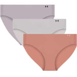 3er Pack UNDER ARMOUR Pure Stretch No-Show Solid Bikini Briefs Damen 696 - canyon pink XL