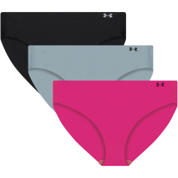 3er Pack UNDER ARMOUR Pure Stretch No-Show Solid Bikini Briefs Damen 677 - rebel pink S