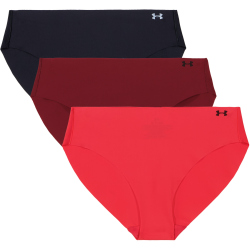 3er Pack UNDER ARMOUR Pure Stretch No-Show Solid Bikini Briefs Damen 614 - racer red S
