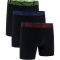 3er Pack UNDER ARMOUR Performance Cotton Solid 6" Boxershorts Herren 988 - black/hi vis yello 3XL
