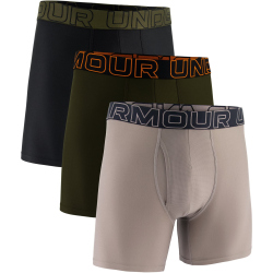 3er Pack UNDER ARMOUR Performance Tech Solid 6" Boxershorts Herren 254 - taupe dusk S