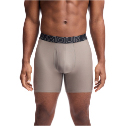 3er Pack UNDER ARMOUR Performance Tech Solid 6" Boxershorts Herren 254 - taupe dusk S