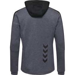 hummel hmlTROPPER Freizeit Kapuzenjacke Herren black iris melange S