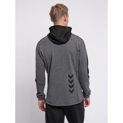 hummel hmlTROPPER Freizeit Kapuzenjacke Herren black iris melange S