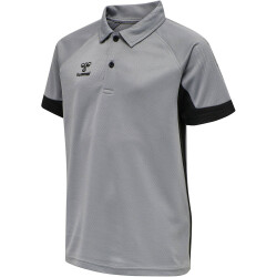 hummel LEAD Funktions-Poloshirt Kinder grey melange 116