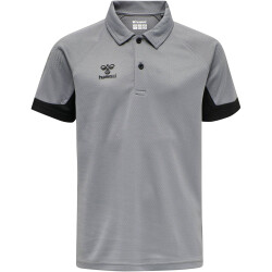 hummel LEAD Funktions-Poloshirt Kinder grey melange 116