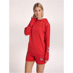 hummel LEAD Damen Polyester Hoodie true red L