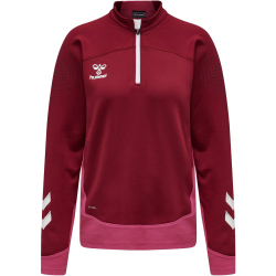 hummel LEAD Damen 1/2-Zip Pullover biking red XS